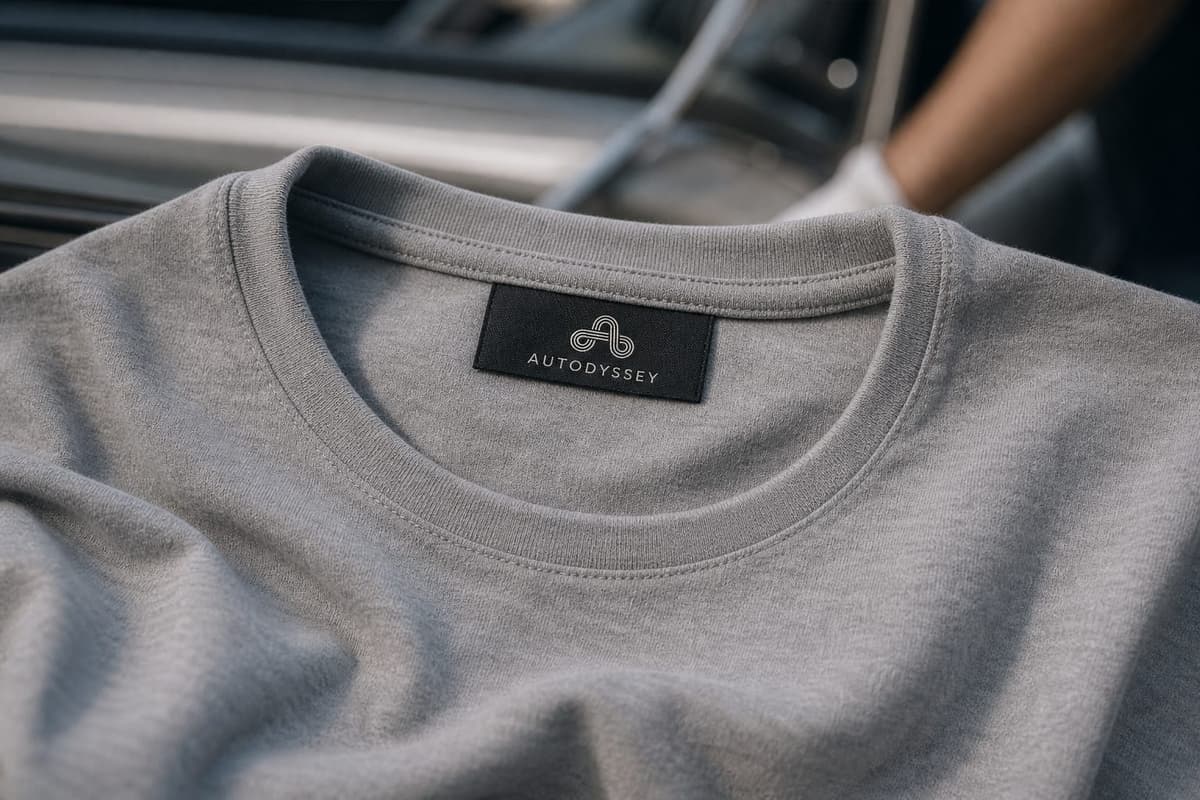 The woven AUTODYSSEY label inside the soft tee collar